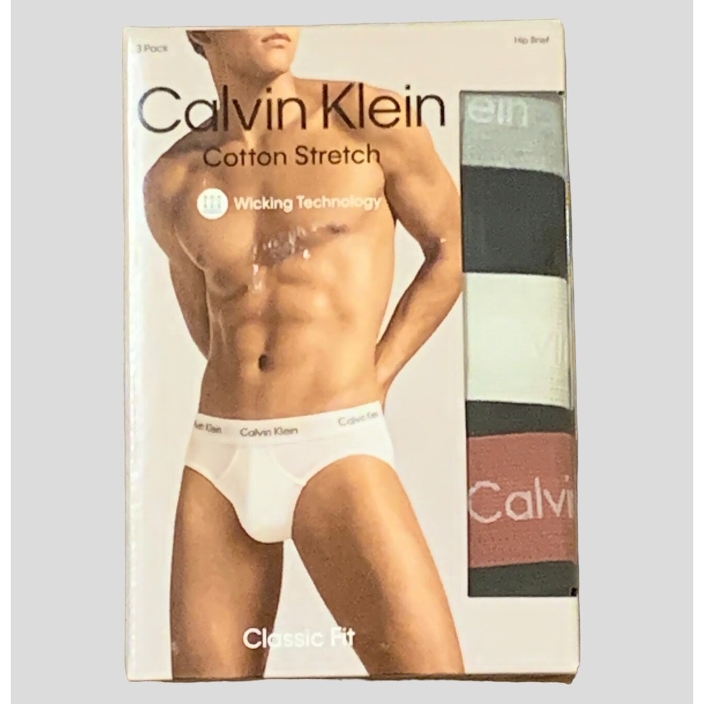 Calvin Klein Men's 3-pack Cotton Stretch Hip Brief Underwear Size XXL - Black - Picture 1 of 8